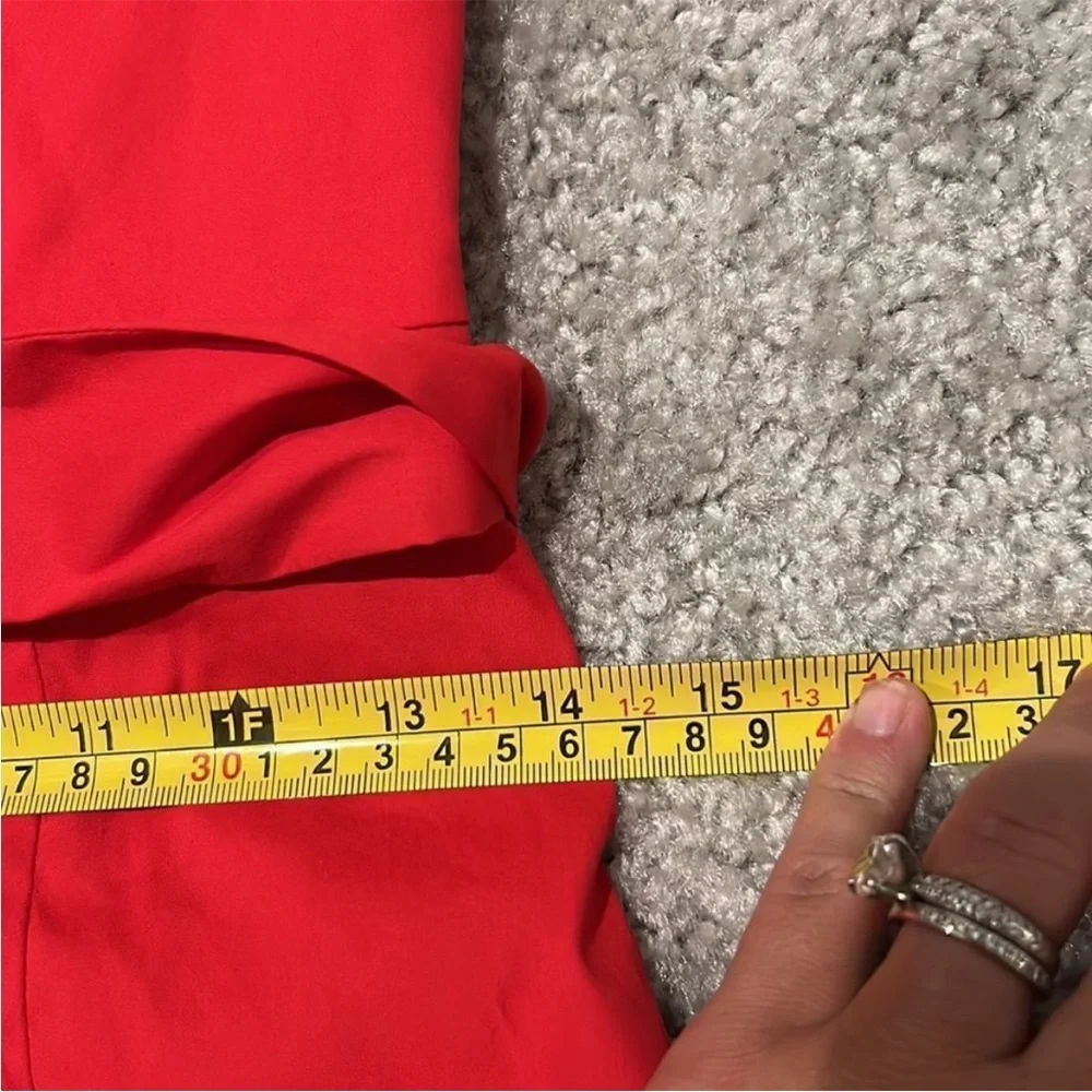 New Milly Tara Red Valentines Day Dress Solid One Shoulder Size 6 NWT - Picture 6 of 10